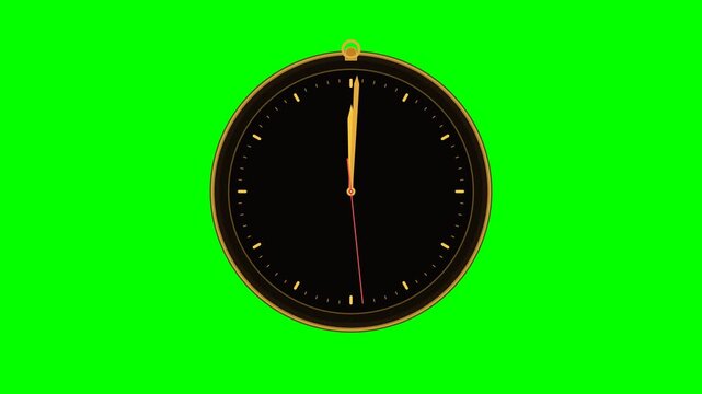 Animated Gold Clock with Rotating Gears and Moving Hands