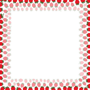 Square Strawberry Border Berry Fruit Frame