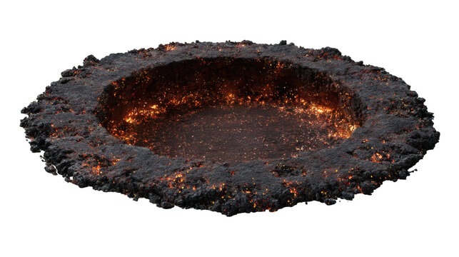 circular pit filled with burning hellfire and glowing embers
