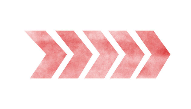 Red watercolor arrow design for creative projects and backgrounds isolated on transparent background
