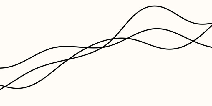 Line cable drawing with squiggle curve long and abstract tangle thin Wavy curvy thread with black line vector and squiggly wire doodle Rope design line with element horizontal squiggle and cable