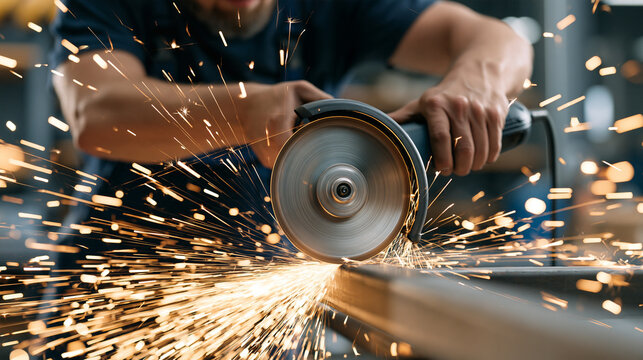 Industrial angle grinder cutting steel c 2
