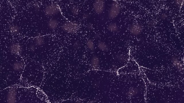 Glowing particle network forming an abstract purple background