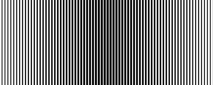 Thin line halftone gradient texture. Fading vertical stripe gradation background. Repeating wide pattern backdrop. Black parallel lines wallpaper for overlay, print, cover, banner, poster. Vector