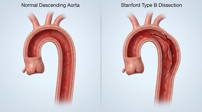 Stanford Type B Aortic Dissection Anatomy