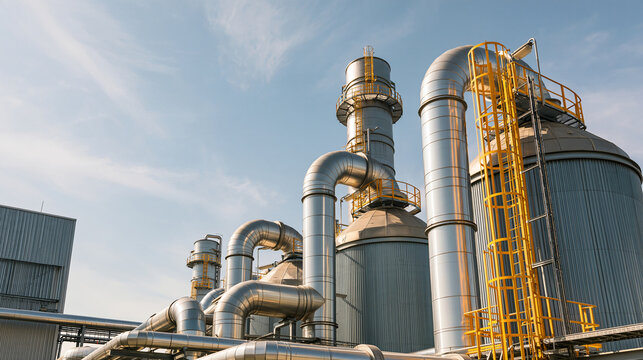 Elevated view of a clean industrial rooftop