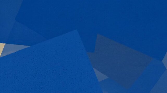 Overlapping blue, beige, and gray geometric shapes shift across an abstract digital background. Title sequences, social media graphics, and corporate design.