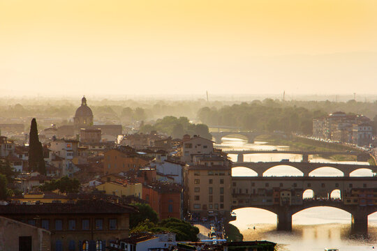 Sunset at Florence, Italy, Seen From Michangelo Point