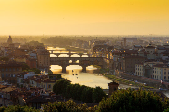 Sunset at Florence, Italy, Seen From Michangelo Point