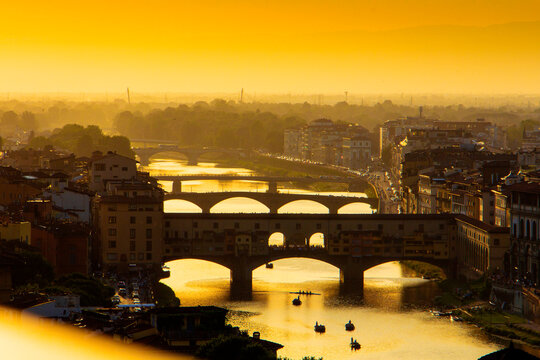 Sunset at Florence, Italy, Seen From Michangelo Point