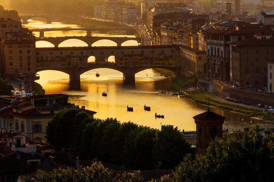 Sunset at Florence, Italy, Seen From Michangelo Point