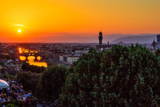 Sunset at Florence, Italy, Seen From Michangelo Point