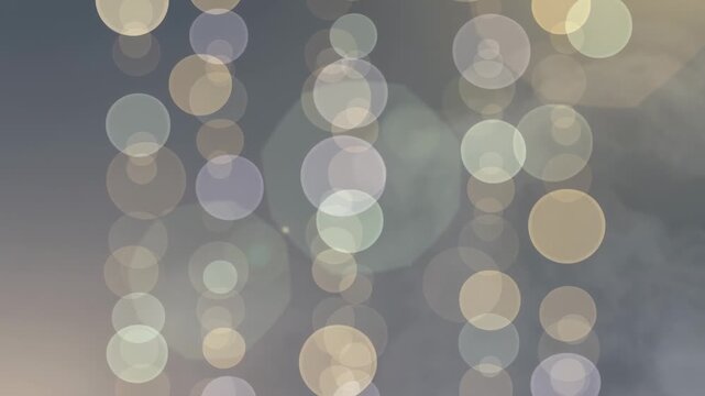 Playback starting bokeh orbs drifting down on abstract gradient, creating calm decorative glow