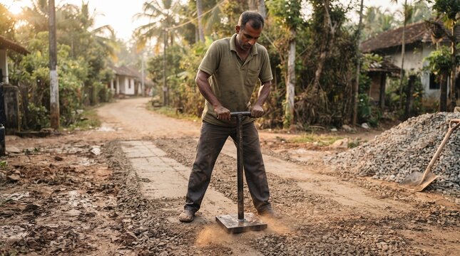 Manual compaction strengthens a farm access road
