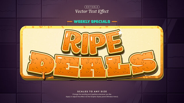 Ripe Deals Sale Sign Text Effect in Seeded Orange Fruit Flesh