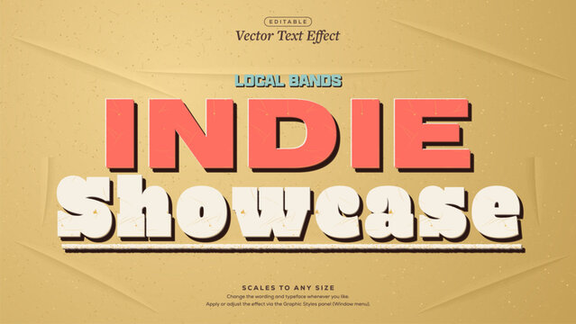 Indie Showcase Coral Fade Distressed Text Effect on Ochre Paper