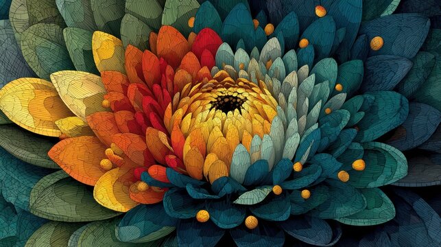 Vibrant Multi colored Flower Bloom.