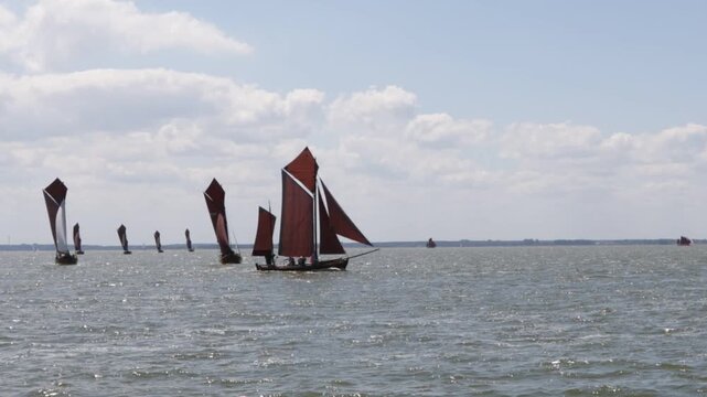 Zeesbootregatta, Wustrow, Saaler Bodden, Fischland, Dar&szlig;, Mecklenburg-Vorpommern, Germany