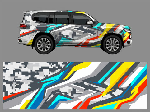 colorful abstract suv vehicle wrap design