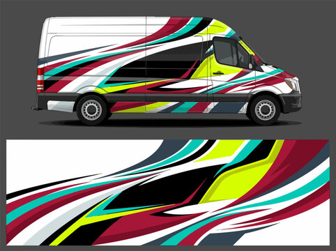 colorful abstract van design illustration