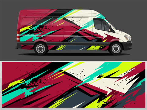 colorful abstract van graphic design