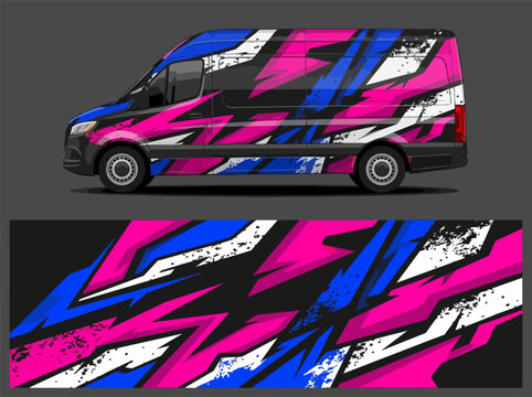 colorful abstract van graphic design