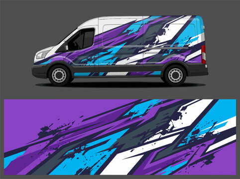 colorful abstract van side art design