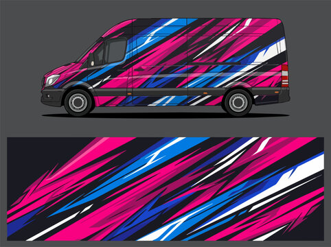 colorful abstract van side art design