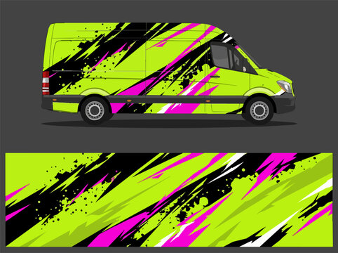 colorful abstract van side design