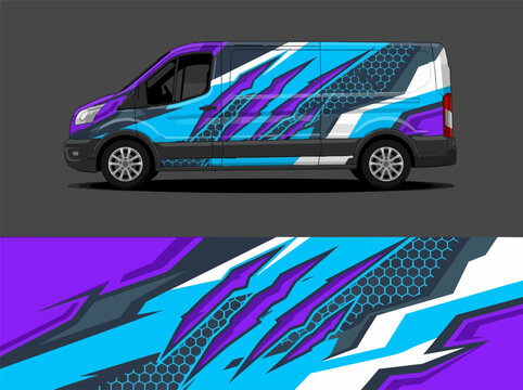 colorful abstract van side design
