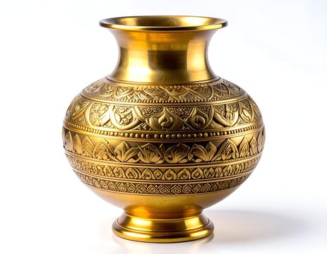 Kandyan-Inspired Traditional Sri Lankan Engraved Brass Vase