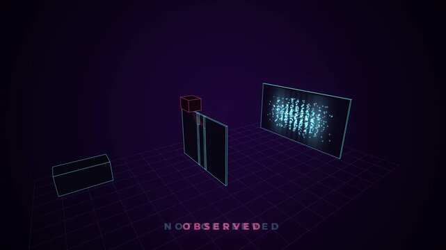 Quantum physics double slit experiment showing wave particle duality and observer effect with interference patterns changing when observed