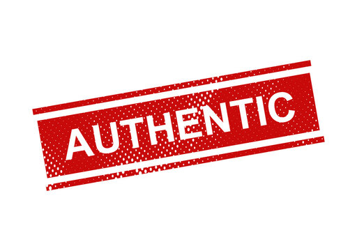 Red authentic stamp on white background illustration