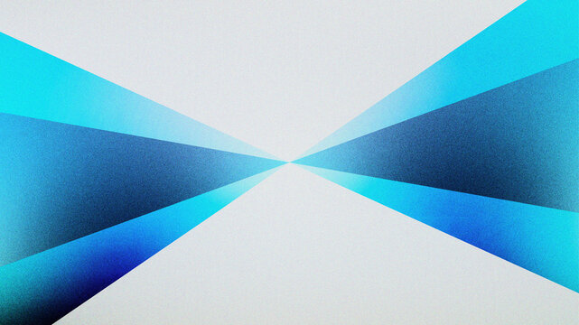 Cyan and blue stripe shape with soft white background. Noisy and grainy textured background. Modern, minimalist, for copy space background.