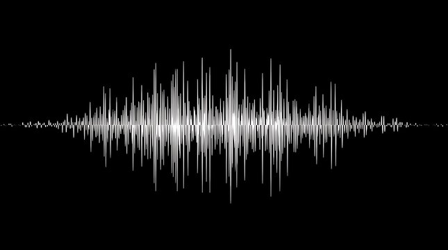 Abstract sound wave visualization on a black background representing audio or music