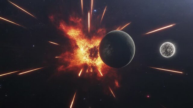 Celestial Planetary Explosion 4K Generative AI