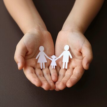 Cupped Hands Holding Delicate Paper Chain for Emotional Children's Moment