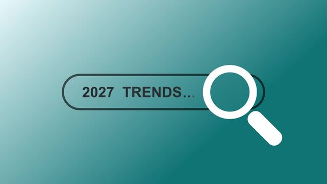 Search bar with magnifying glass icon displaying trends for research and data analysis on web