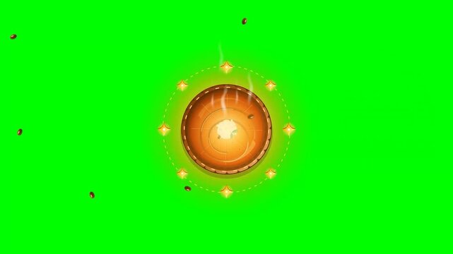 Delicious golden pumpkin pie flat vector animation featuring a soft glow effect on a clean background, ideal for autumn holiday celebrations, Thanksgiving menus, and food blog content.