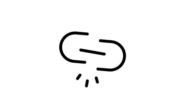 Seamless Loop Unlink Icon Animation with Alpha Channel