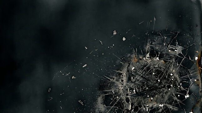 Dark abstract background with scratched graphite texture and distressed metallic surface