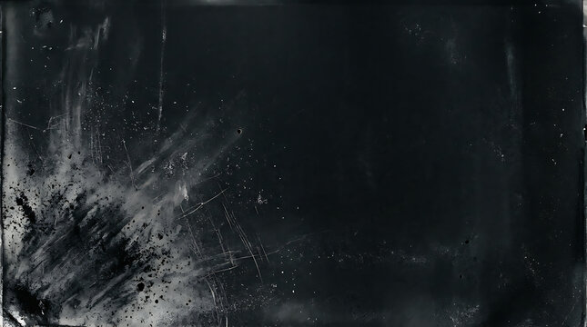 Dark graphite texture with abstract dust particles and scratched surface overlay effect.