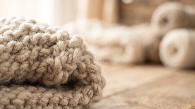 Chunky knit loops and knots for cozy home interior blogs and craft store advertising