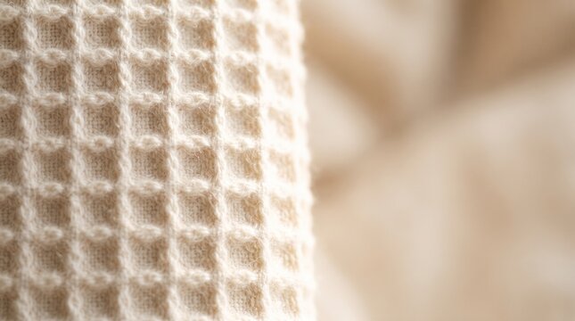 Waffle-weave cotton relief for spa towel advertising and home textile product catalogs