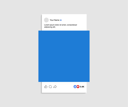 Modern Social Media Post Mockup With Empty Design Frame. Vector illustration