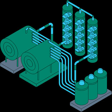 Industrial Wastewater Treatment Plant And Water Recycling Vector Infographic