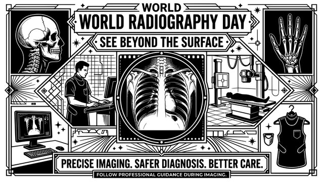 World Radiography Day precise imaging medical xray skeleton hand bones