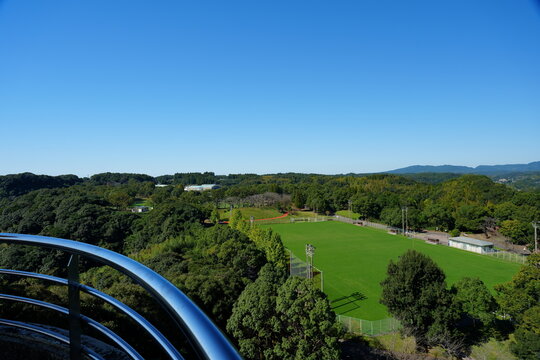 展望台から眺めるかごしま健康の森公園の風景