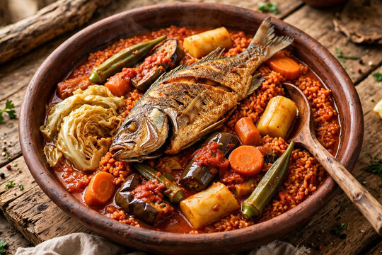 Thieboudienne s&eacute;n&eacute;galais au poisson 