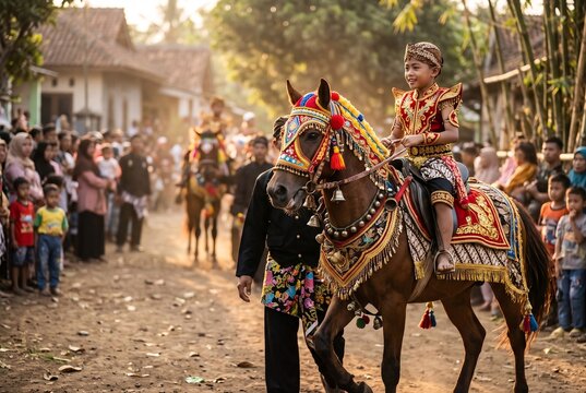 Traditional Sundanese Kuda Renggong Horse Performance at Cultural Festival in Indonesia